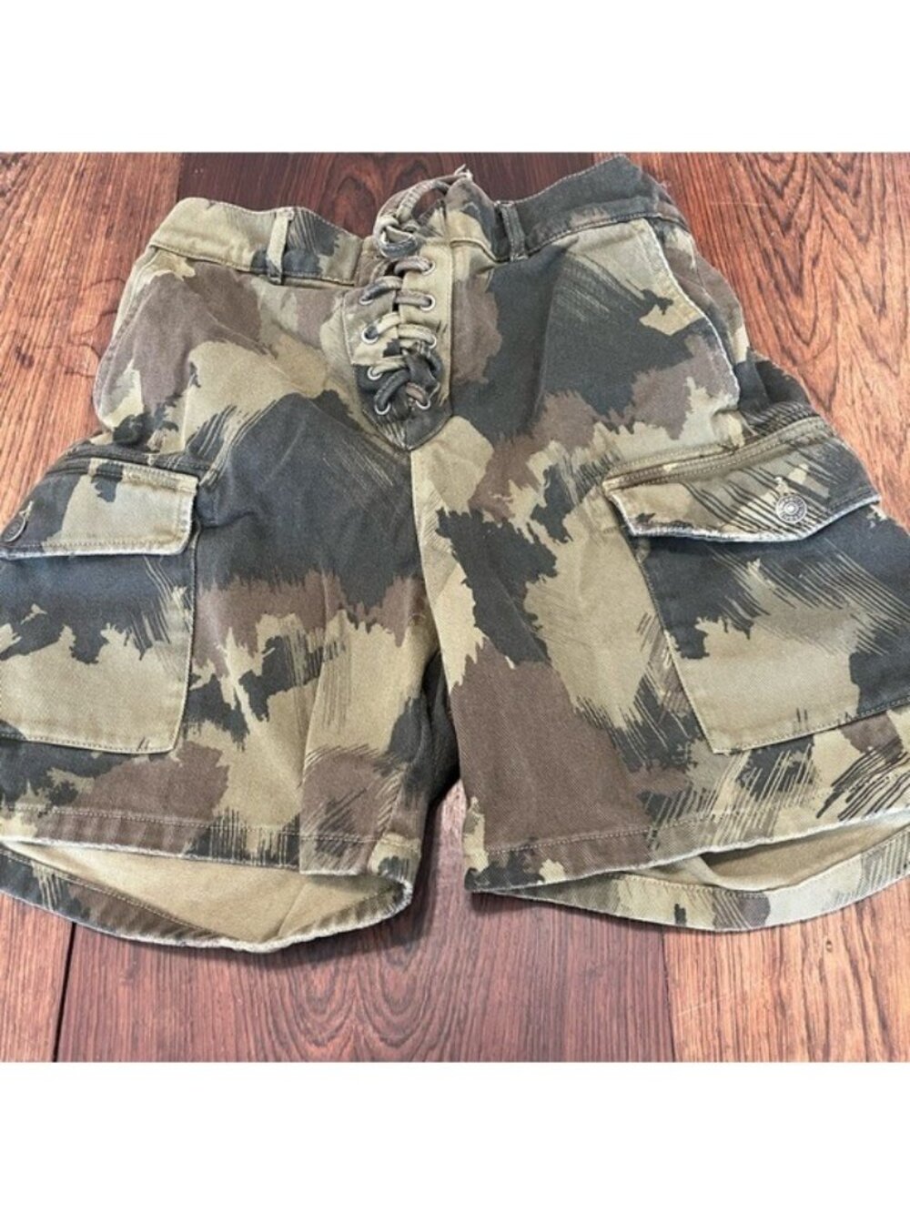 THE KOOPLES Women’s Denim Camo Shorts Size 2